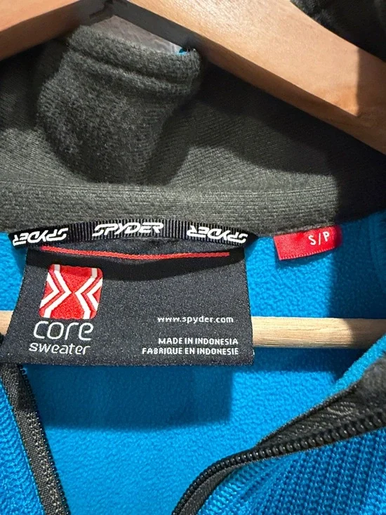 Spyder Men’s Turquoise and Black Quarter-Zip Performance Sweater - Picture 2 of 5